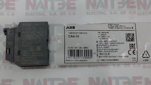 BLOCK AUXILIAR FRONTAL ABB  TIPO CA4-10, 1NA, AF09...AF65, NF CAT. 1SBN010110R1010