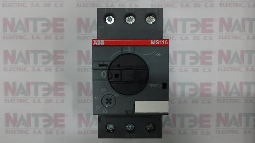 GUARDAMOTOR ABB 1SAM250000R1010, 6.3 - 10 AMP, MS116-10, 230-440 VCA, 50/50 kA