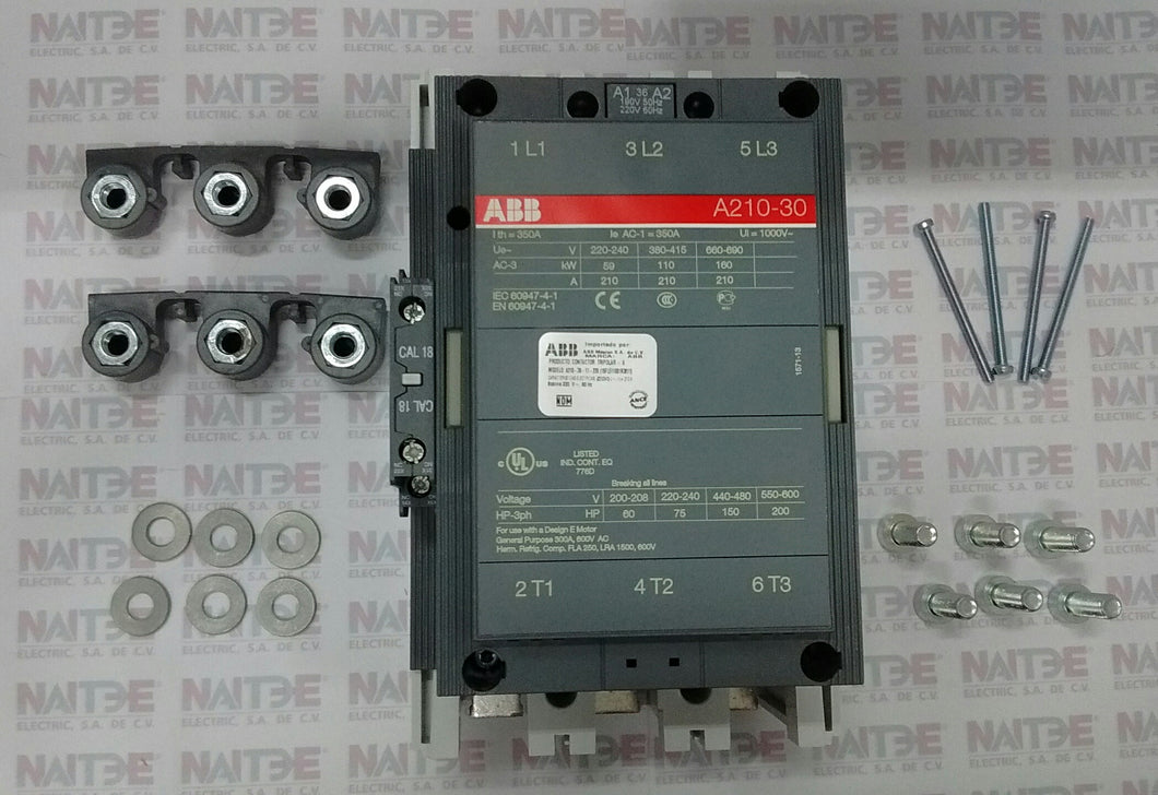 CONTACTOR ABB  A210-30-11 BOBINA 220 VCA. CAT.1SFL511001R3611