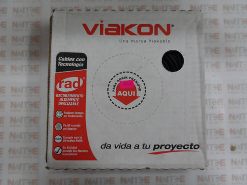 CABLE ELECTRICO VIAKON CAL.14 THW-LS 600 V COLOR NEGRO