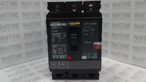 INTERRUPTOR TERMO. SQUARE D HDL36020 , 3P, 20 AMP, 480 V, 18 kA