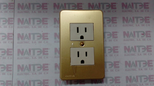 CONTACTO DOBLE POLARIZADO QUINZIÑO TRADICIONAL 28DPA C/TAPA COLOR ANODIZADO