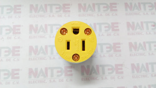 RECEPTACULO BLINDADO AMARILLO COOPER 2887 / ARGOS NEMA 5-15R 15A 125V TRIFILIAR A TIERRA COLGANTE