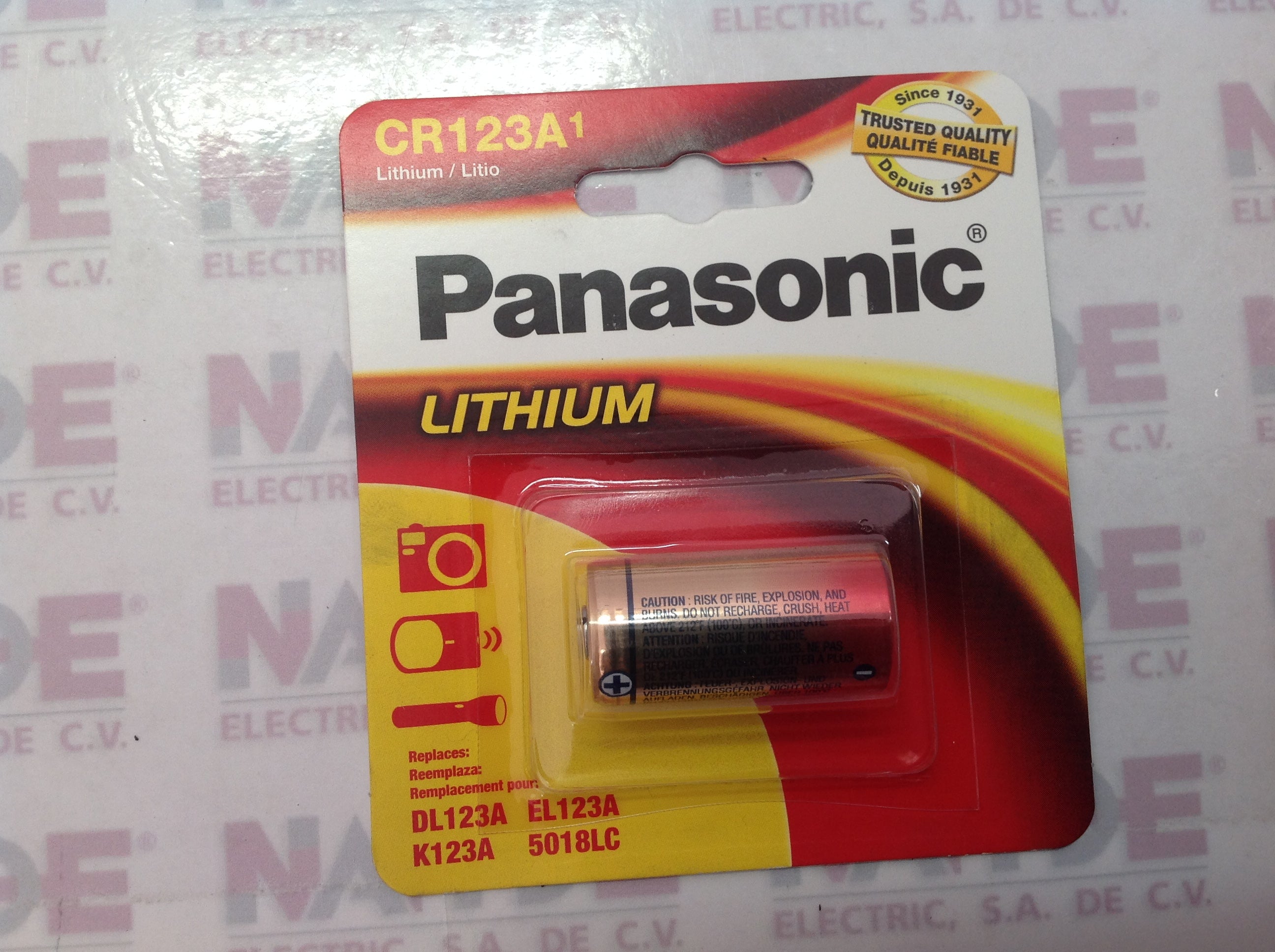 Pila Lithium 3V CR123A PANASONIC 