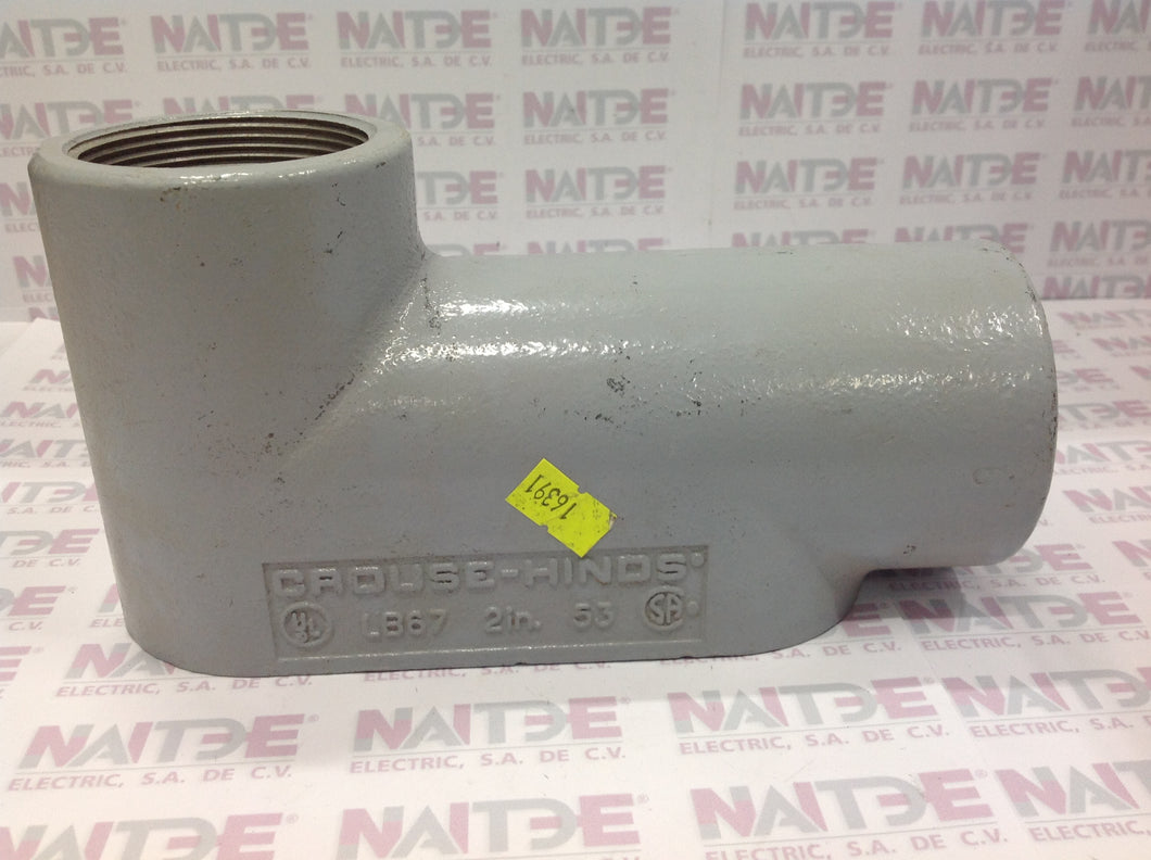 CONDULET CROUSE HINDS LB DE 2 PULG SERVICIO PESADO CAT LB-67 (SIN TAPA)