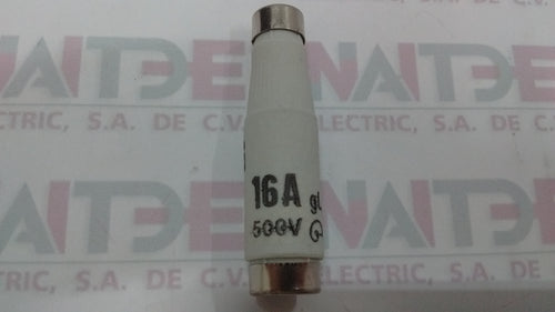 FUSIBLE BUSSMANN 16D16, 16 AMP 500 V TIPO CIGARRO CERAMICO ( SCHNEIDER )