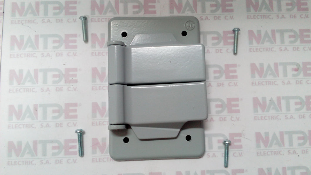 TAPA PARA CONTACTO DUPLEX CROUSE HINDS DS-70G A PRUEBA DE INTERPERIE COLOR GRIS