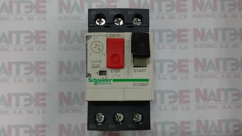 DISYUNTOR MAGNETOTERMICO TELEMECANIQUE GV2ME07 RANGO 1.6 - 2.5 AMP. 220/440 V.