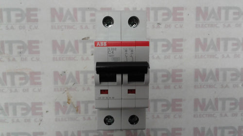 INTERRUPTOR TERMO ABB  S202-C4, 2P. 4 AMP. 230-400 VCA. CAT.2CDS252001R0044