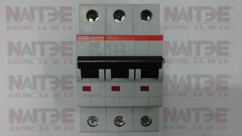 INTERRUPTOR TERMO ABB 2CDS253001R0404 SERIE 200 3P 40 AMP 230-400 VCA ( S203-C40 )