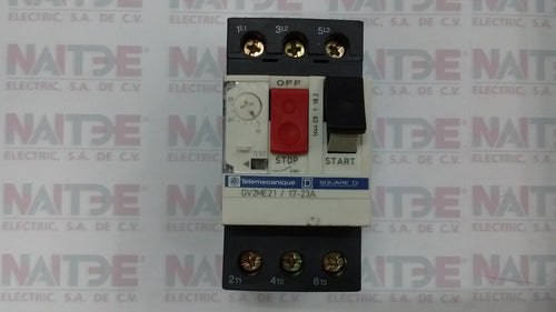 DISYUNTOR MAGNETOTERMICO TELEMECANIQUE GV2ME21 RANGO 17 - 23 AMP. 220/440 V.
