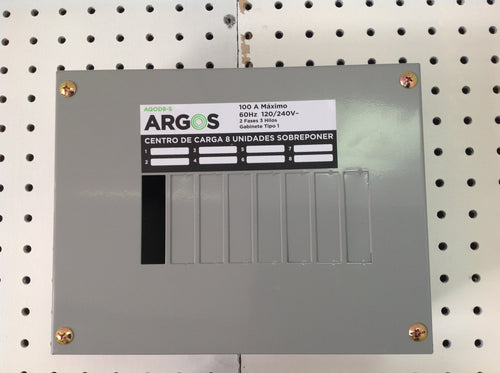 CENTRO DE CARGA ARGOS #AQOD8-S 8 UNIDADES P/SOBREPONER 100 AMP  2F-3H