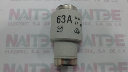 FUSIBLE CERAMICO SIBA TIPO BOTELLA DE 63 AMP 500 V