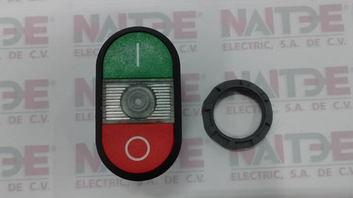 BOTON DOBLE ILUMINADO ABB 1SFA611131R1108, VERD/TRANS/ROJO