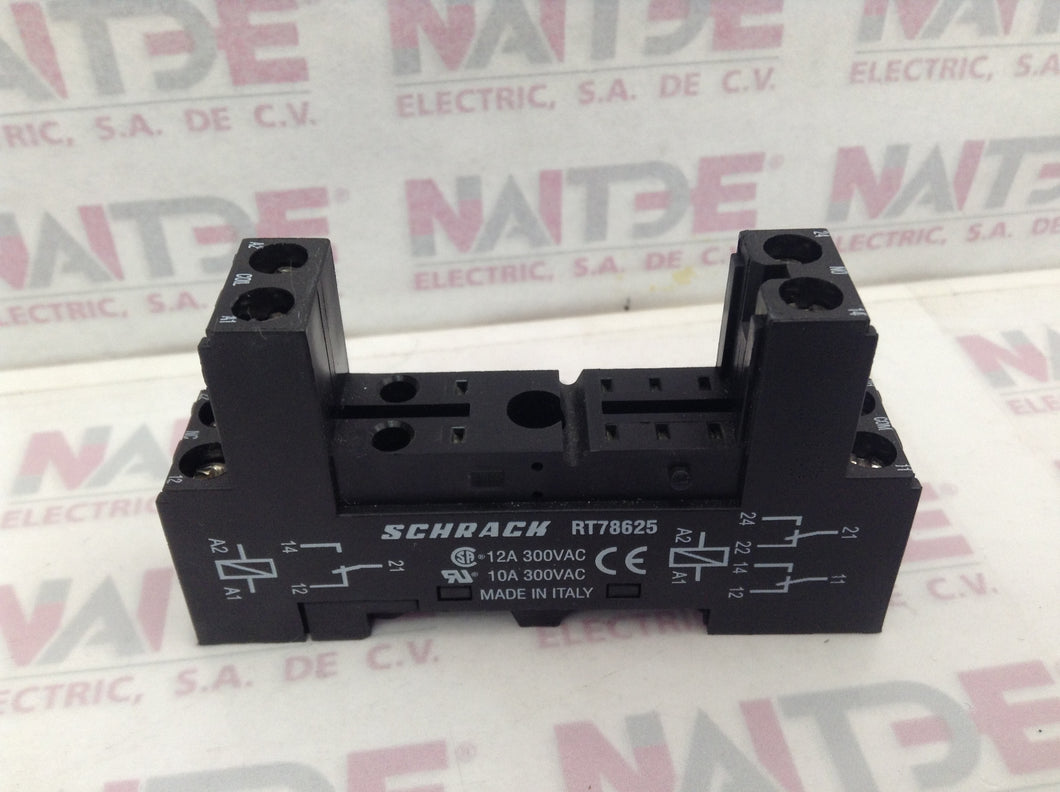 BASE SCHRACK  RT78625 12 A 300 V AC ( 199034 ) 8 PIN