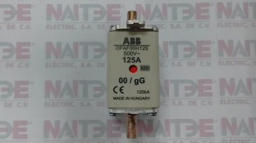 FUSIBLE ABB OFAF00H125 125 AMP TAMAÑO DIN 00  gG/500V 120kA