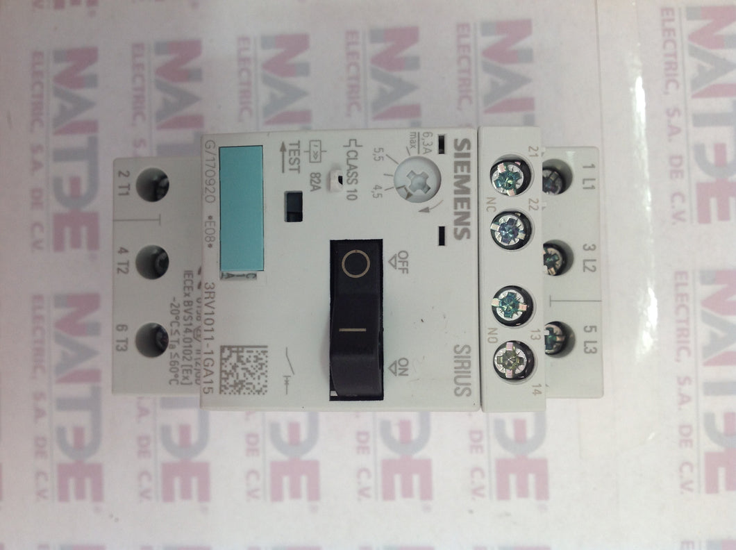 GUARDAMOTOR SIEMENS 3RV1011-1GA15 DE 4.5 - 6.3 AMP.