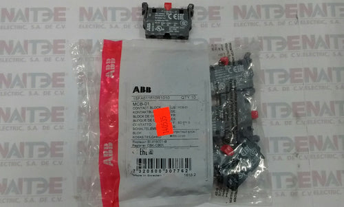 BLOCK DE CONTACTOS 1NC ABB 1SFA611610R1010, 10A/600V,  MCB-01