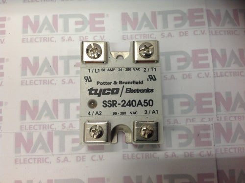 RELEVADOR ESTADO SOLIDO POTTER&BRUMFIELD TYCO MOD SSR-240A50 DE 50 AMP 24-280 VAC / 90-280 VAC