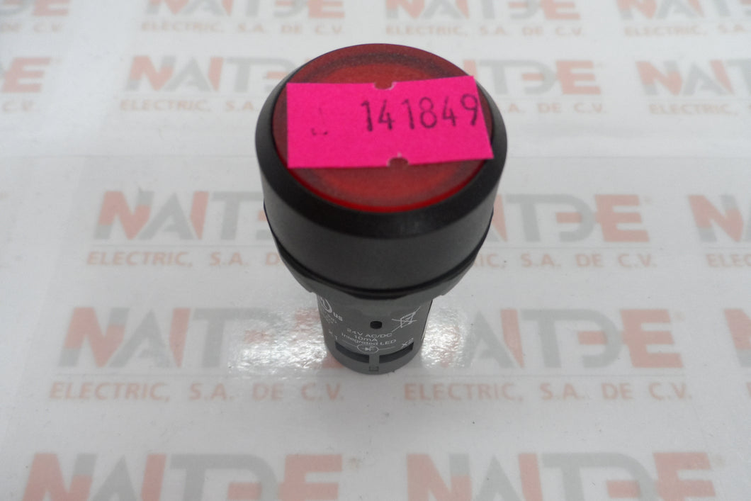 BOTON PULSADOR COMPACTO ILUMINADO ROJO ABB  CP1-11R-01 DE 24VAC/DC  CAT 1SFA619100R1141 1NC