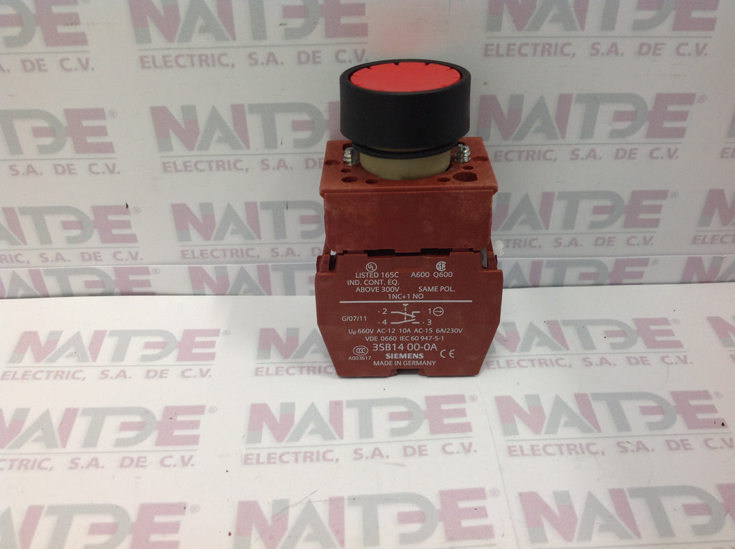 BOTON PULSADOR SIEMENS 3SB1201-0AC01 ROJO