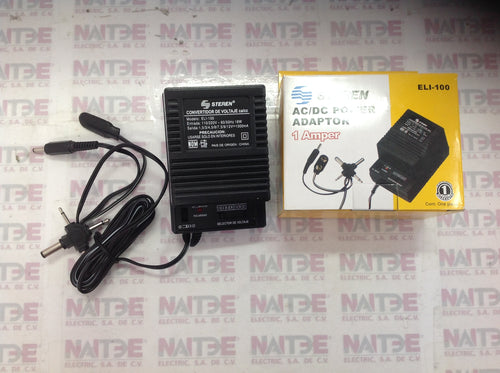 ELIMINADOR DE CORRIENTE UNIVERSAL ELI 100 AC-DC 127/220V 18W 1AMP