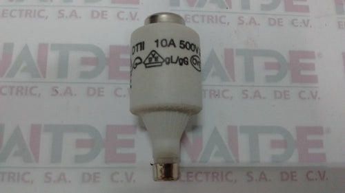 FUSIBLE CERAMICO VOLLSCHUTZ TIPO BOTELLA LINDNER 10 AMP 500 V
