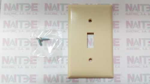 TAPA PARA APAGADOR SENCILLO DE PALANCA COOPER 2134 V COLOR MARFIL ( #5134V )