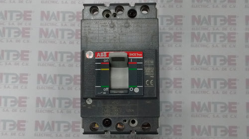 INTERRUPTOR TMAX ABB  XT1C, 125 AMP, C/REL TMD, 3 POLOS S/TERMINALES CAT.1SDA067398R1