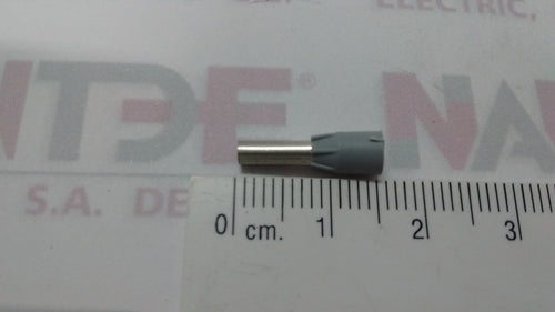 TERMINAL DE PUNTA HUECA 1000 STARFIX 376 66, DE 2.5 MM CAL.14 COLOR GRIS