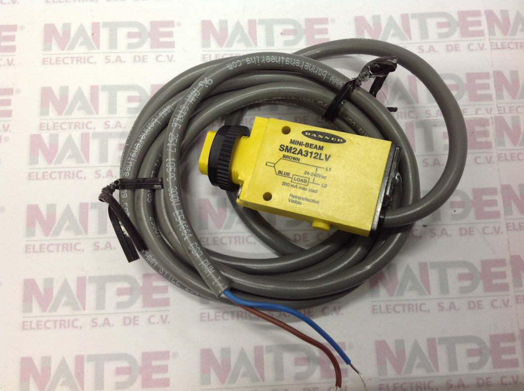 SENSOR RETROREFLECTIVO BANNER SM2A312LV ( 25964 ) 24-240VAC NO/NC DS 5 MTS 2 HILOS C/CABLE.