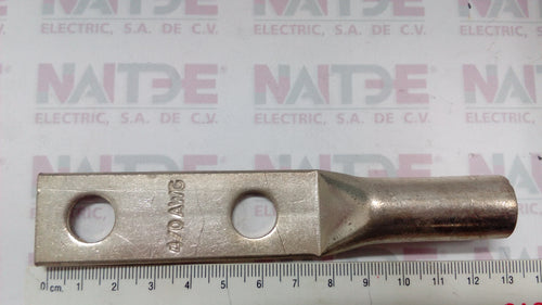 TERMINAL DE COMPRESION ITSA TCD336 TIPO DD CAL4/0 DIAM 1/2 TDD40012 DOBLE OJILLO CAÑON  LARGO
