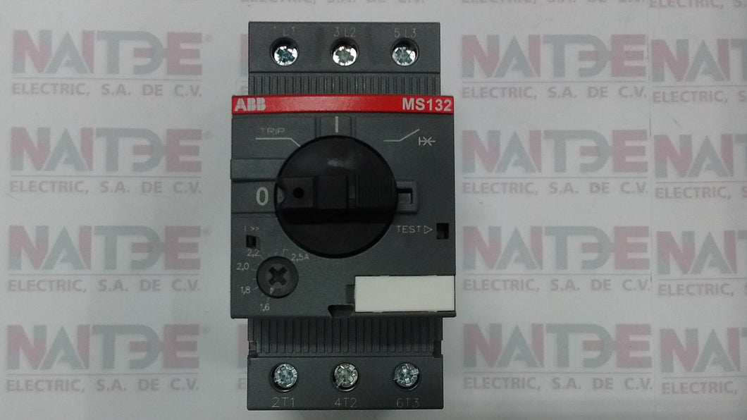 GUARDAMOTOR ABB  MS132-2.5,1.6 - 2.5 AMP. 230/440 VCA, 100/100 kA CAT.1SAM350000R1007