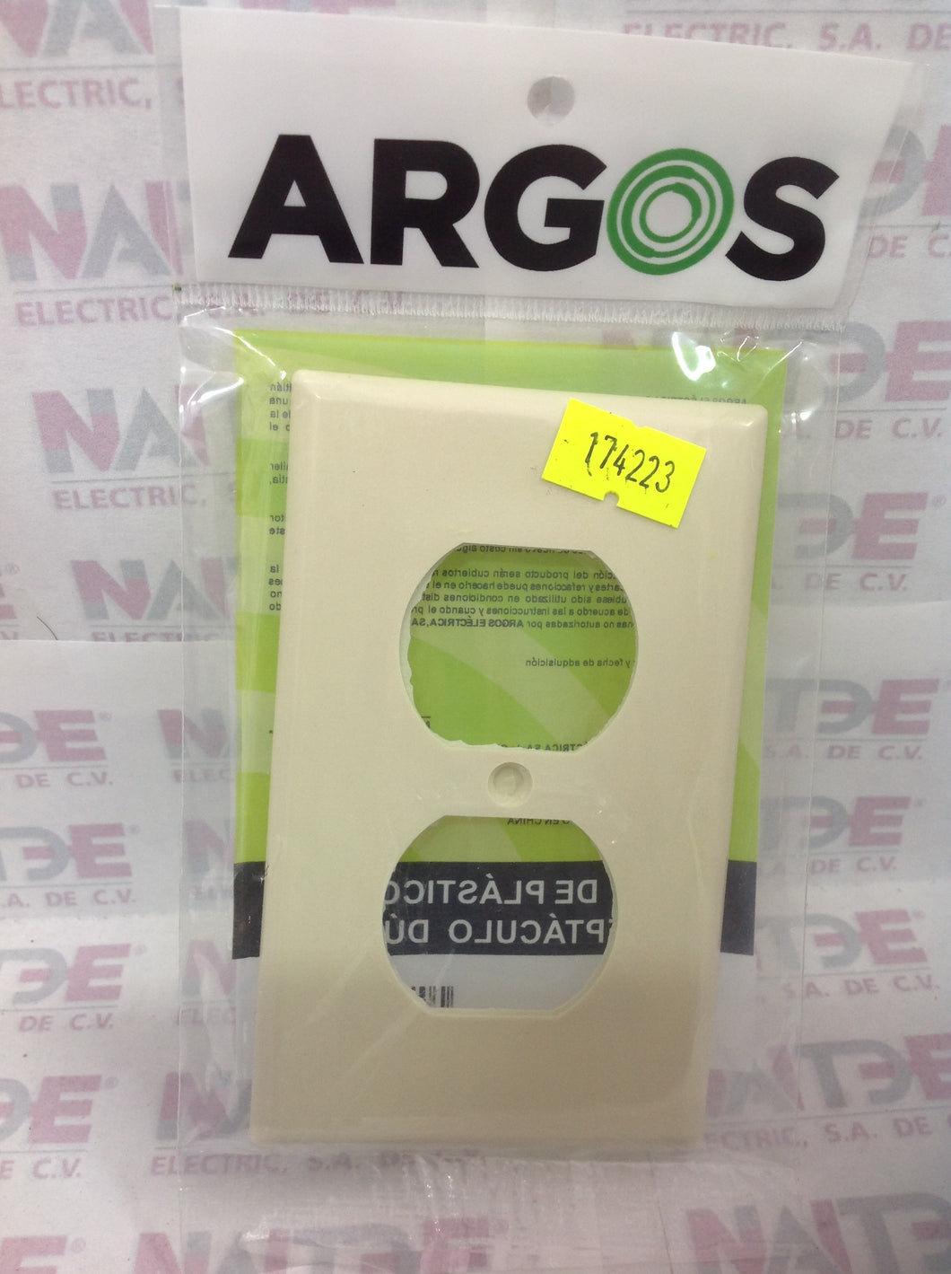 PLACA DE PLASTICO PARA RECEPTACULO DUPLEX ARGOS #8800050 ( NVO. PPD013M )