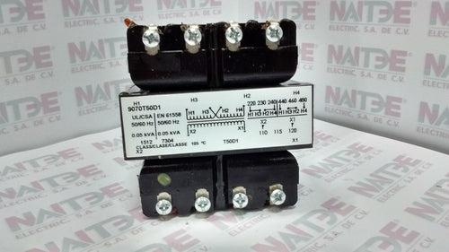 TRANSFORMADOR DE CONTROL SQUARE D 9070T50D1, 50 VA, PRIM.240/480-220/440-230/460V SEC.120/110/115V