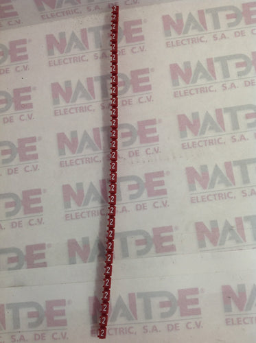 SEÑALADORES P/CABLE CAB 3 LEGRAND CAT 382-22 DE 1.5 A 2.5 MM. No.2 ROJO (AWG 16 - 14)