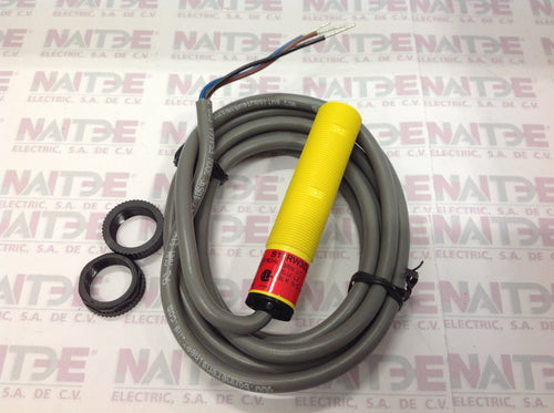 SENSOR FOTOELECTRICO BANNER S18RW3DL ( 34525 ) M18 20-250 VAC NC DS300MM 3 HILOS C/CABLE
