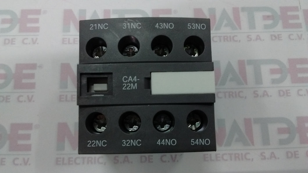 BLOCK TETRAPOLAR FRONTAL ABB  TIPO CA4-22M, 2NA+2NC, AF09-AF16 CAT.1SBN010140R1122