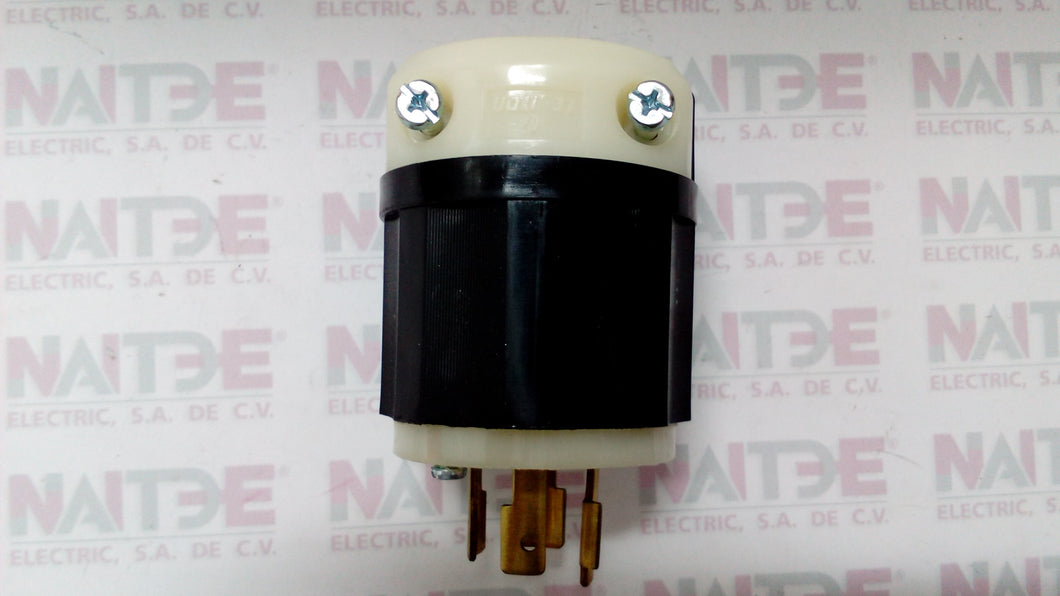 CLAVIJA LEVITON 2421, 20A, 250V, NEMA L15-20P, 3P4W (S/M) COLOR NEGRO
