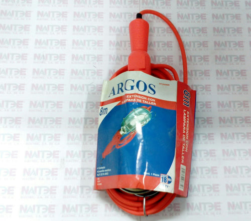 EXTENSION USO RUDO ARGOS 8 MTS C/BASE PARA FOCO Y CUBIERTA METALICA DE TALLER ( 9720066 ) COLOR NARANJA NVO. #9720065