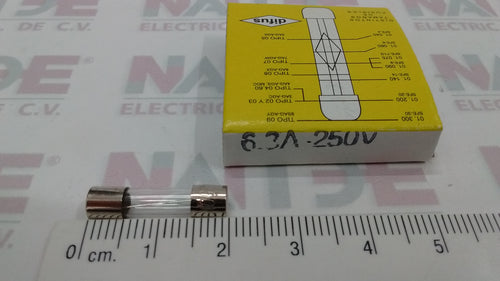 FUSIBLE TIPO EUROPEO DE 6.3 AMP 250 V