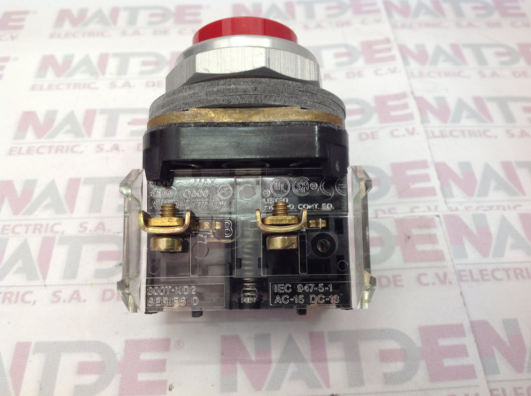 BOTON PULSADOR ALLEN  BRADLEY  800T-B6D2 1NC ROJO  NO RAZANTE