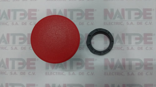 BOTON TIPO HONGO ABB 1SFA611124R1001, ROJO, MOMENTANEO, 40 MM