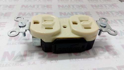 RECEPTACULO DUPLEX ARROW HART MARFIL 15A 125V CAT M-5250-M COLOR MARFIL