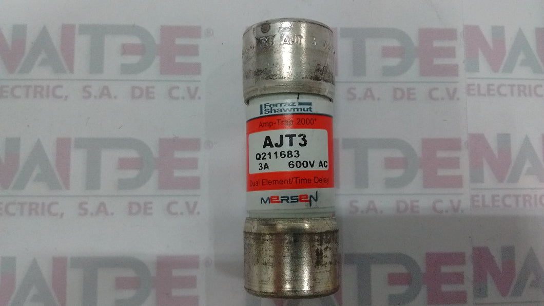 FUSIBLE FERRAZ AJT3, 3 AMP 600 V