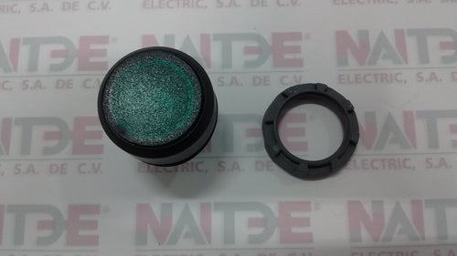 BOTON PULSADOR ILUMINADO ABB 1SFA611100R1102, VERDE, MOMENTANEO, 110 VCA.