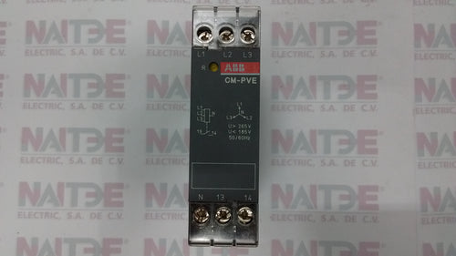 RELEVADOR CONTROL DE FASES ABB 1SVR550870R9400, CM-PVE 185/265VAC L1,L2,L3 (FASEALERT)