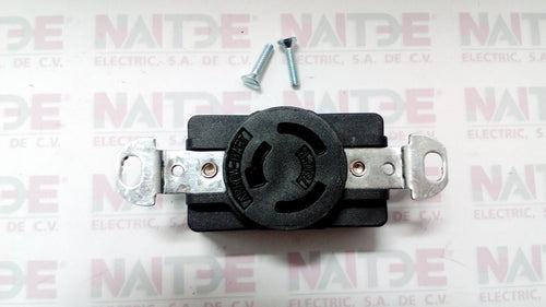 RECEPTACULO DE BAQUELITA ARROW HART 20A 125/250V 3 LINEAS CAT7310-B COLOR NEGRO