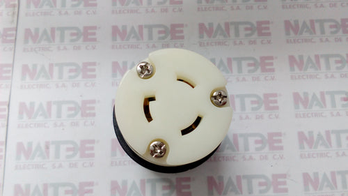 CONTACTO LEGRAND L520-C, 20A, 125V, 2P, 3W, NEMA L5-20R. ( BRYANT 70520-NC ) NEGRO/BLANCO