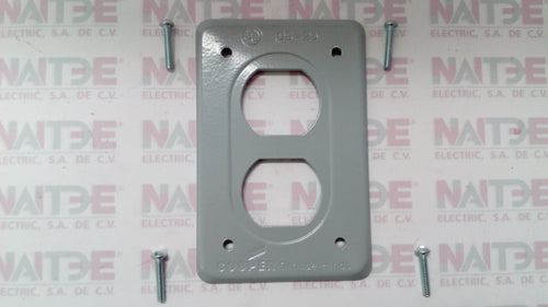 TAPA PARA CONTACTO DUPLEX CROUSE HINDS DS-23G GRIS COLOR GRIS